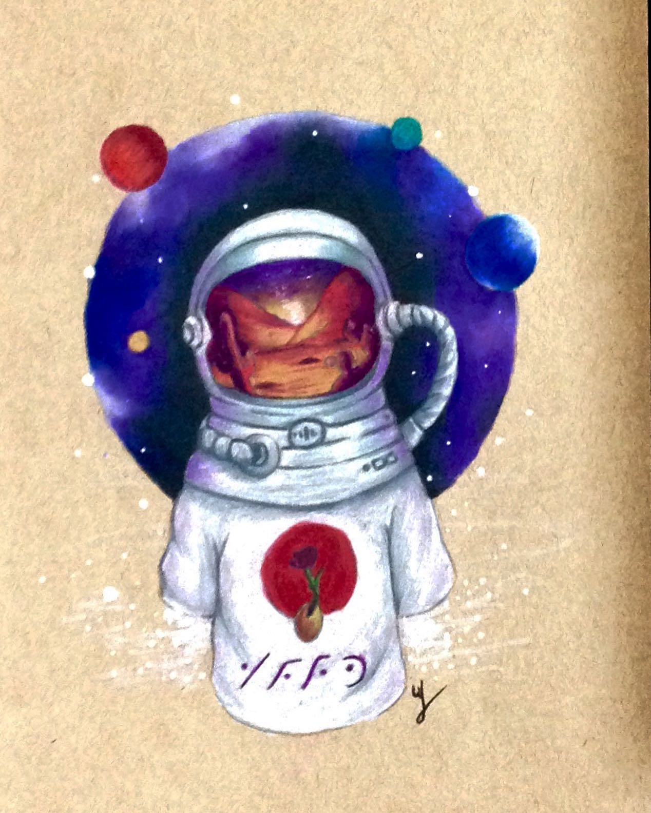 Obra: Polvo de estrellas. Técnica: prismacolors y acuarela. Realizada por Eruvi...