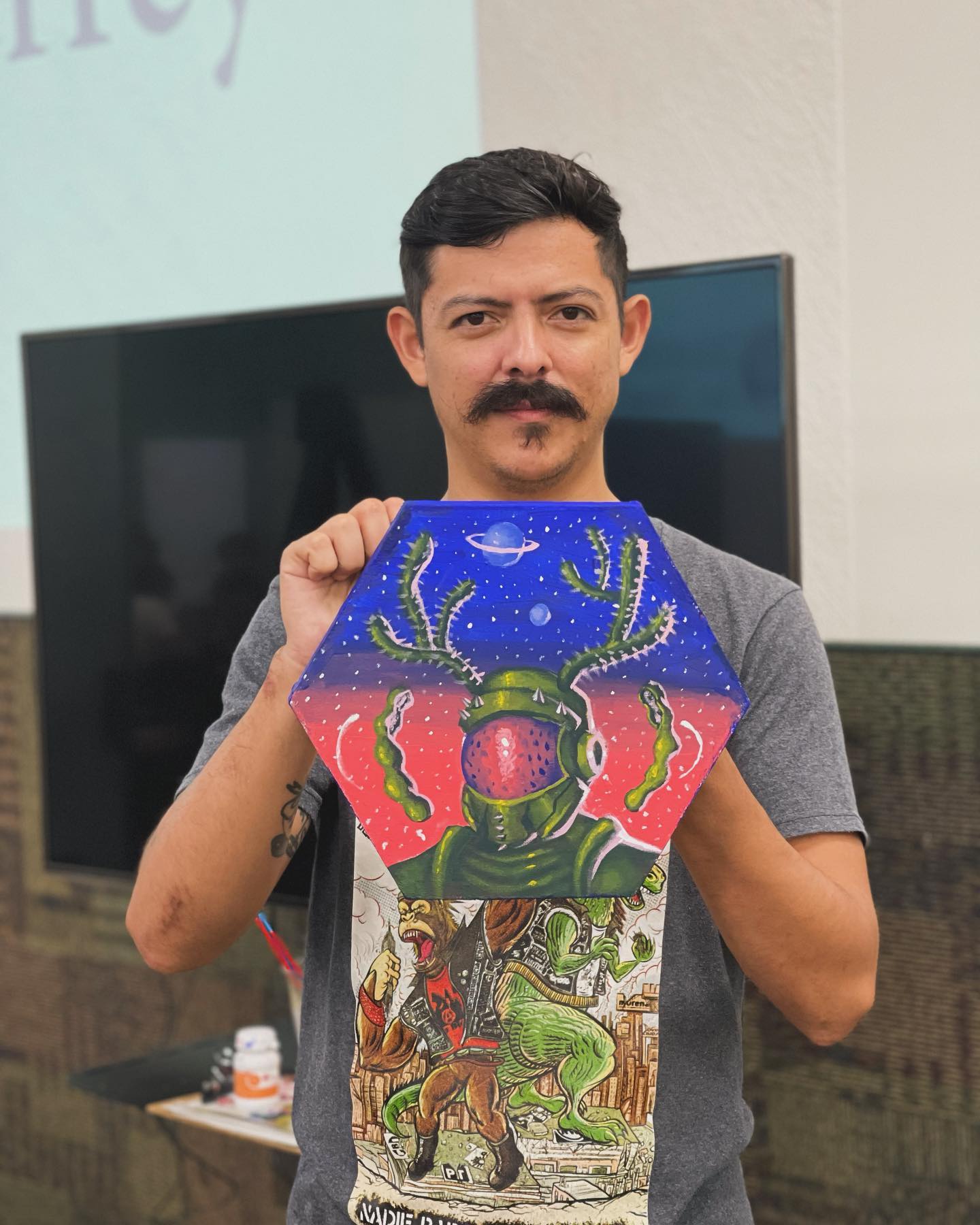 Obra realizada por Johnny Domínguez durante el hackathon NASA Space Apps H...