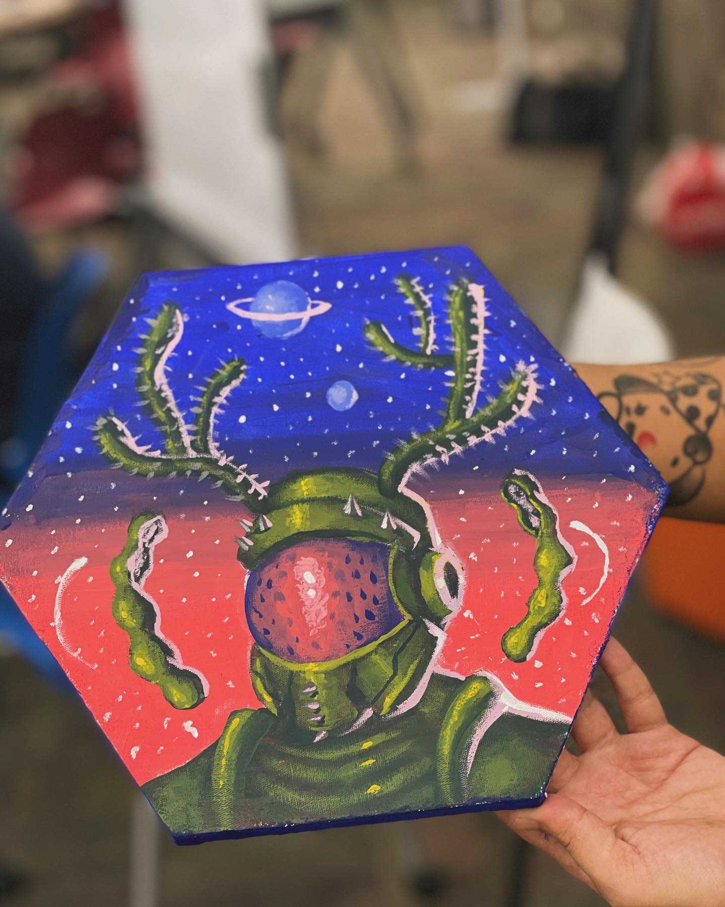 Obra realizada por Johnny Domínguez durante el hackathon NASA Space Apps H...