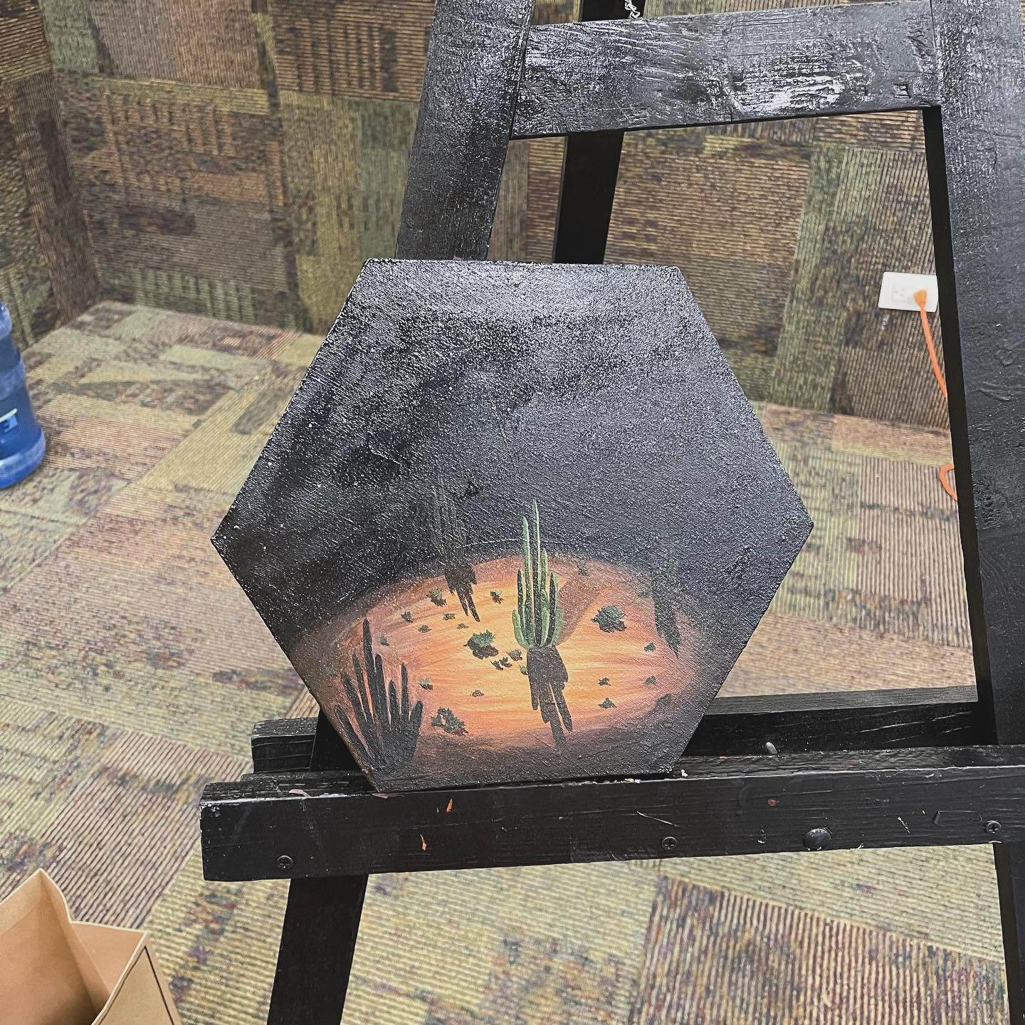 Obra realizada por Dámaris @damarisbojorpainting durante el hackathon NASA...